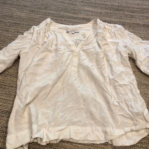 White half button blouse